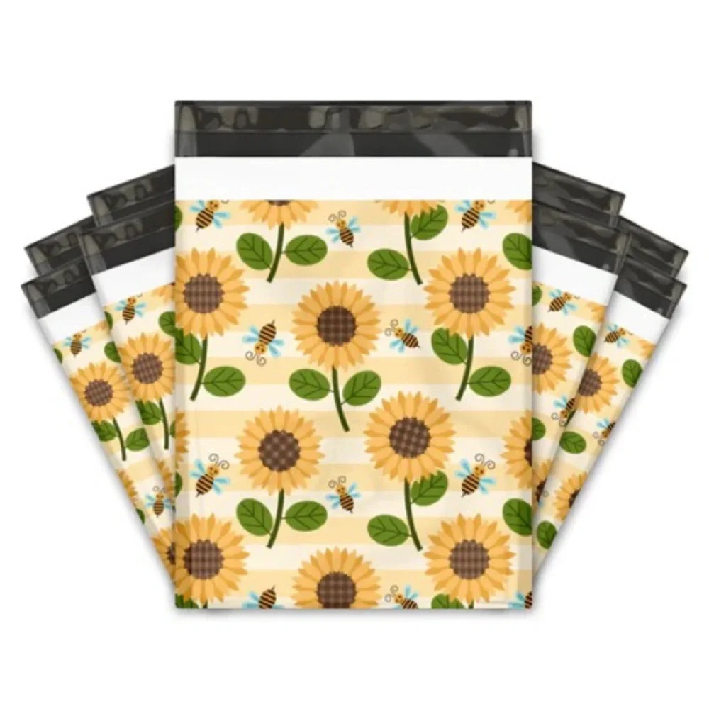 Sunflowers & Bumble Bees 🐝 Poly Mailers 10x13 Pack of 25
